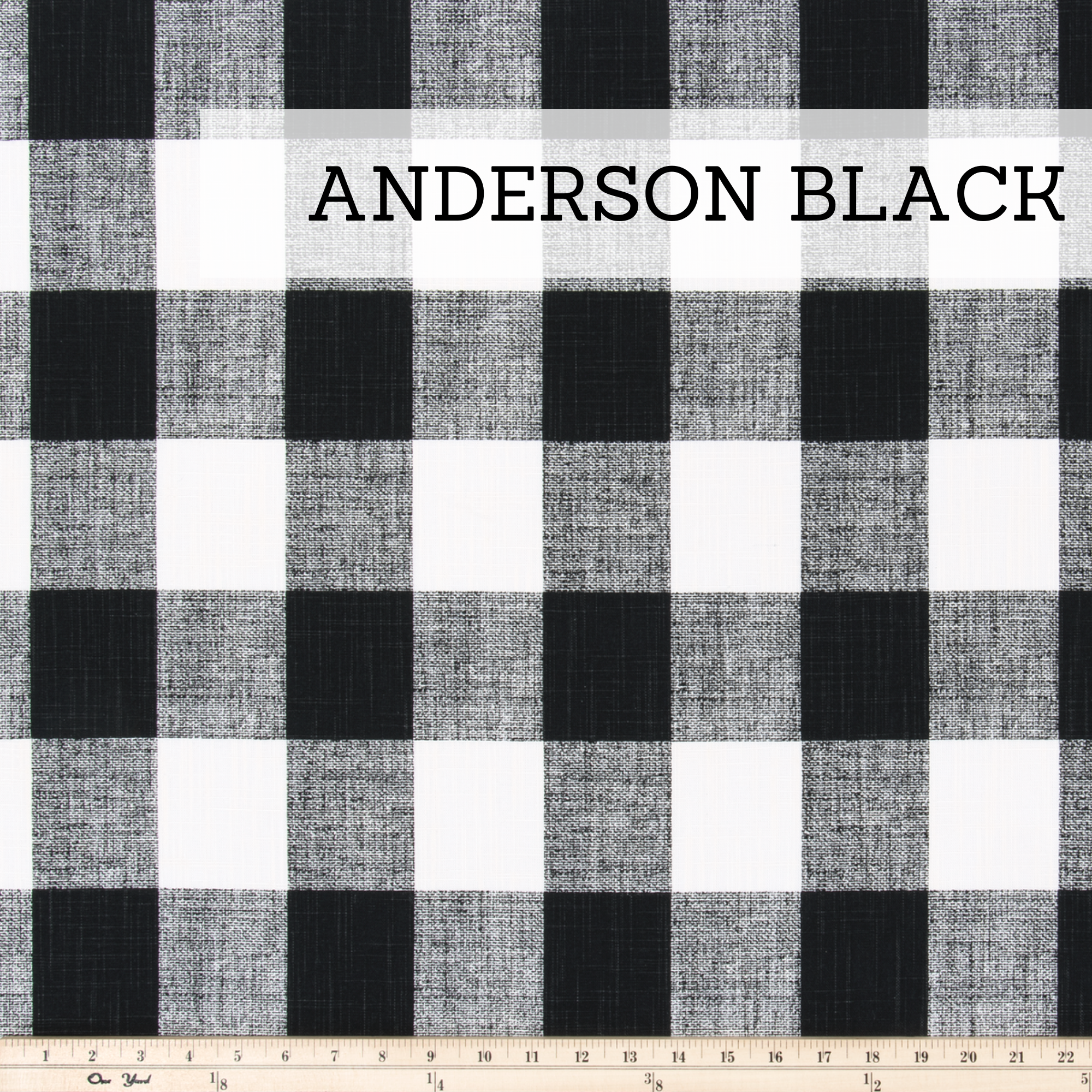 Glider replacement cushion fabric in black and white buffalo plaid