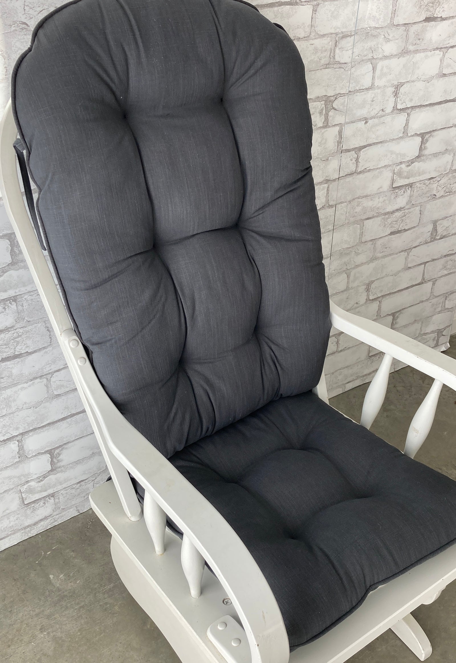 glider rocker replacement cushions in solid ink fabric