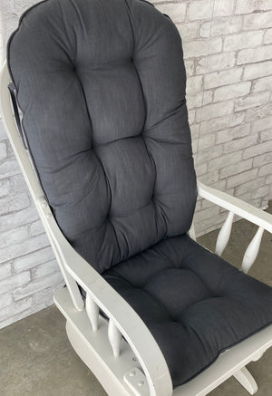 glider rocker replacement cushions in solid ink fabric