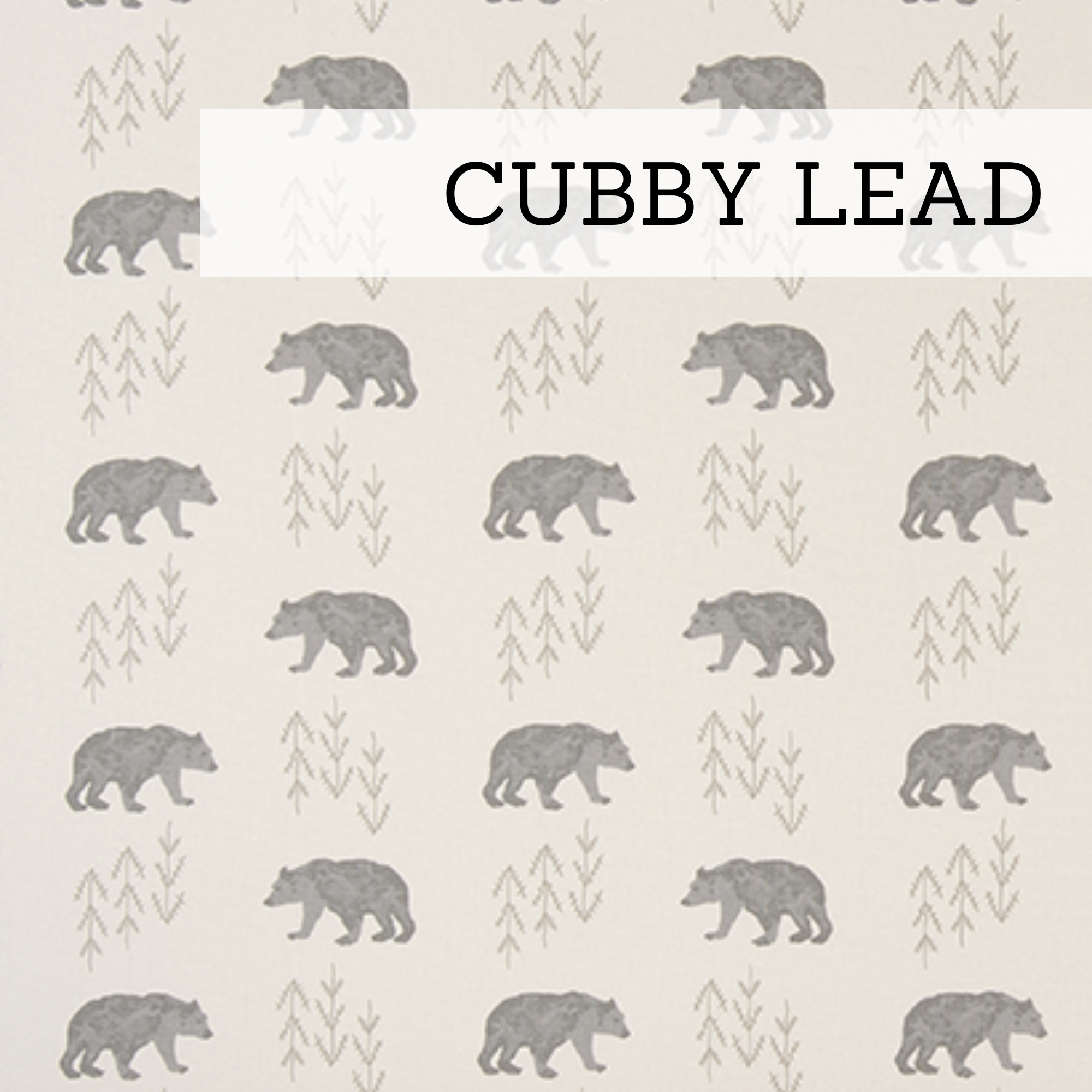 Upholstery fabric for chair cushions with beige background and gray bears