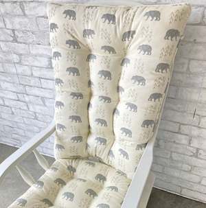rocking chair cushions custom made in bear fabric
