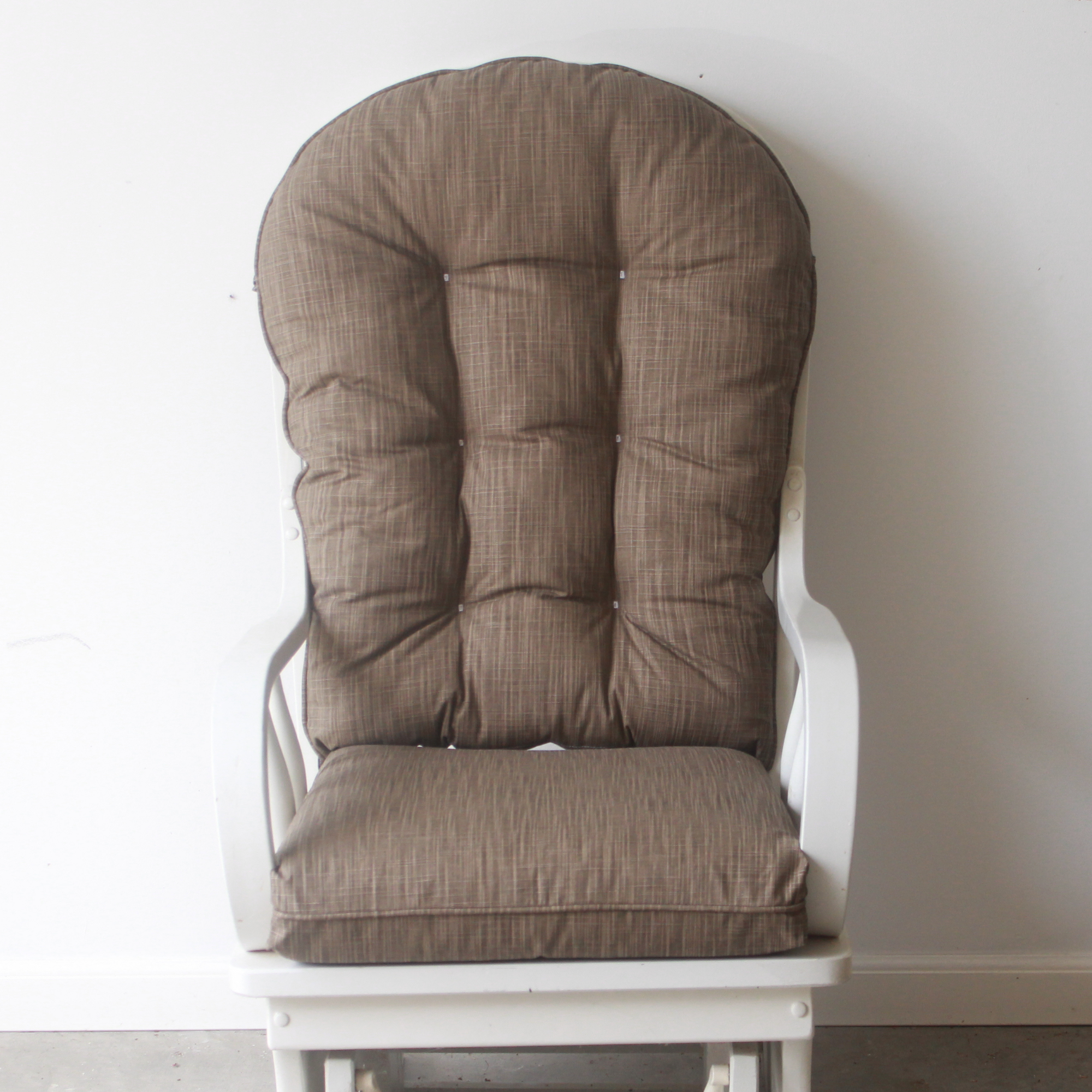 glider rocker replacement cushions in solid brown fabric