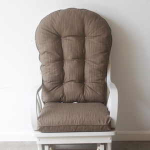 glider rocker replacement cushions in solid brown fabric