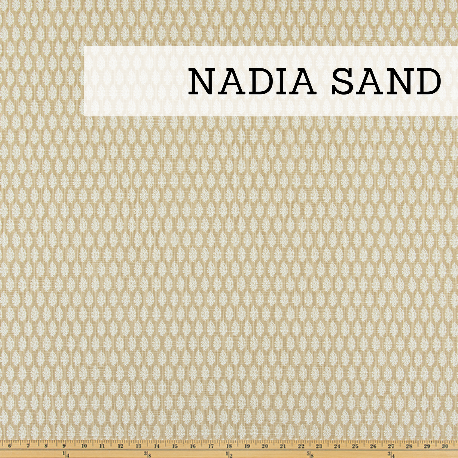 swatch of sand colored leaf fabric for glider rocker replacement cushions, wingback glider replacement cushions, traditional rocking chair cushions, arm rest covers or ottoman cushions