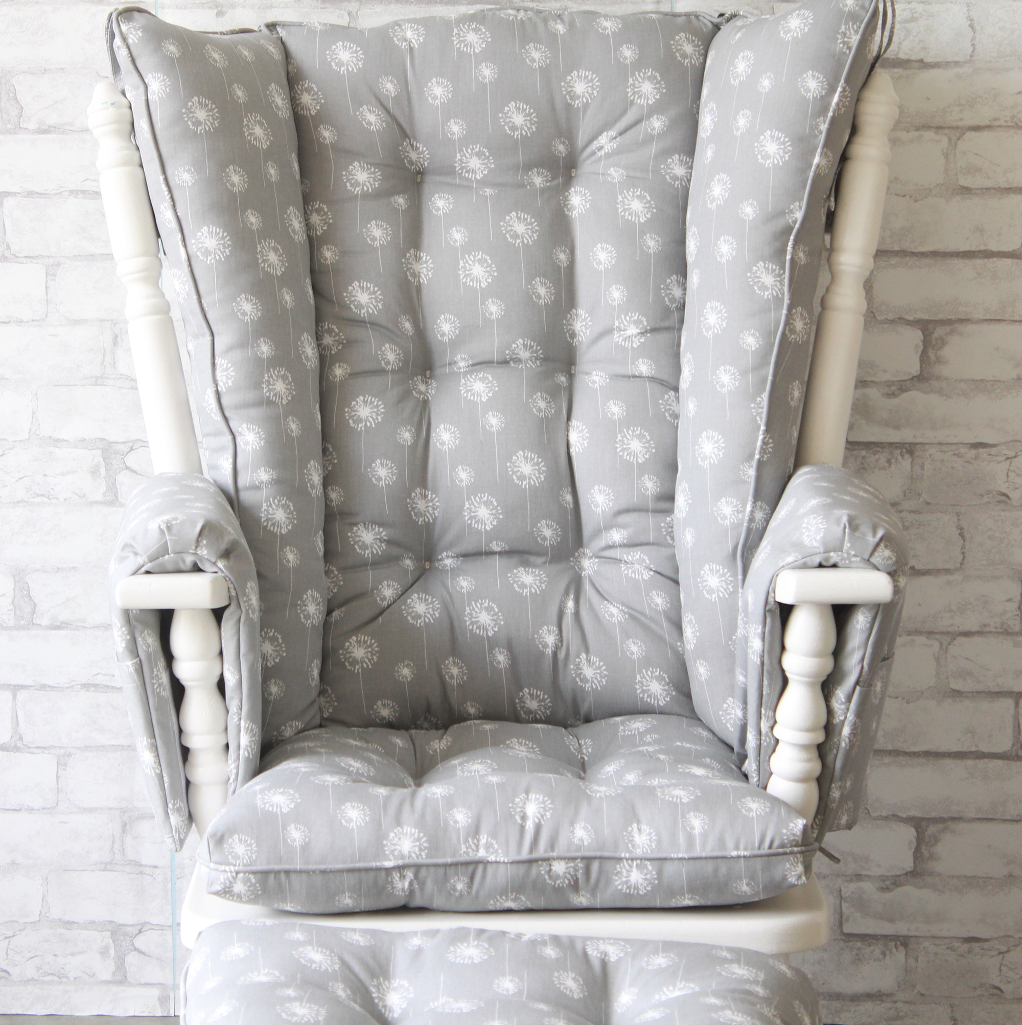 Wingback rocking chair hot sale cushions