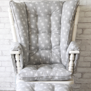 custom made wingback glider rocker cushions with optional arm rest covers and ottoman cushion
