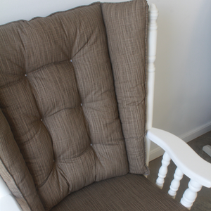 wingback glider rocker replacement cushions in solid brown fabric